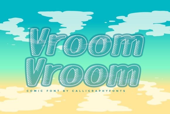 Vroom Vroom Font: A Speedy, Sketchy Display Typeface for Crafters
